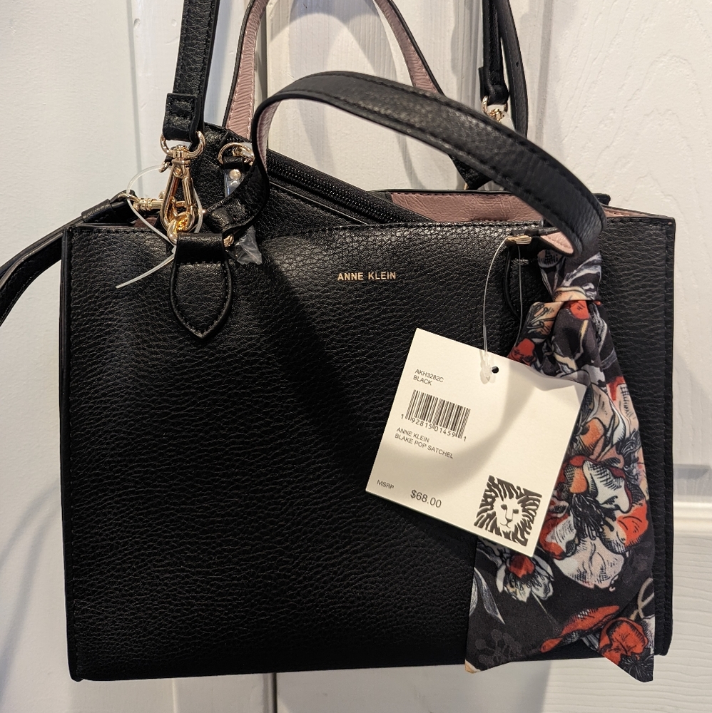 Anne Klein Black Pop Satchel